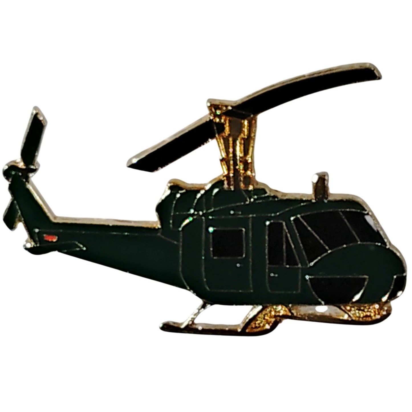 Huey UH-1 Helicopter Hat Lapel Brooch Pin - Vietnam Era - 2"W x 1-3/8"H
