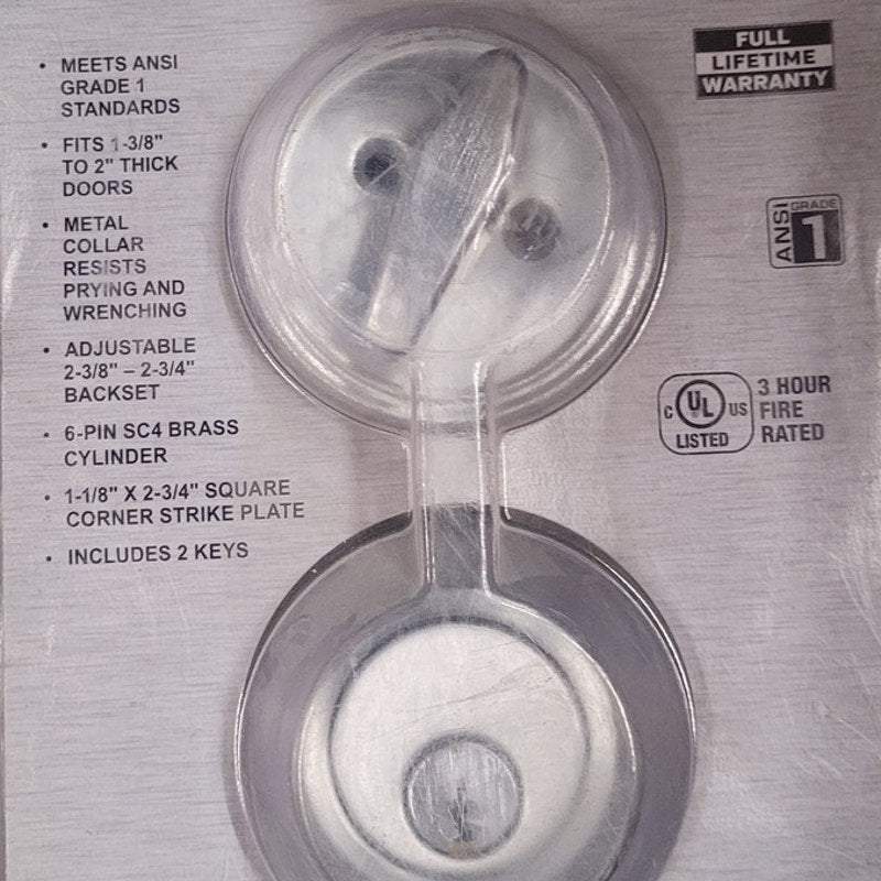 Commercial 2-3/4 in. Single Cylinder Satin Chrome Heavy-Duty Industrial Deadbolt