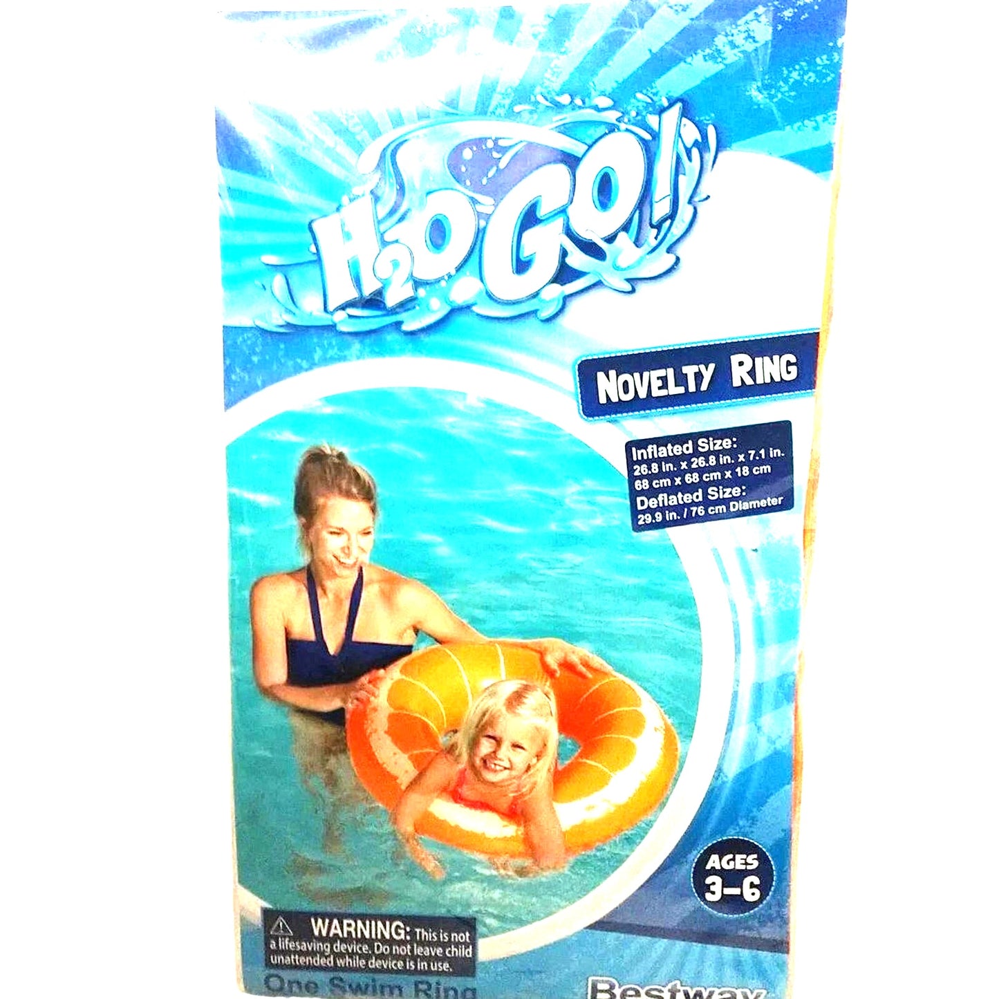 Bestway H2O GO! 30" Orange Slice Swim Ring – Ages 3–6 Kids Pool Float