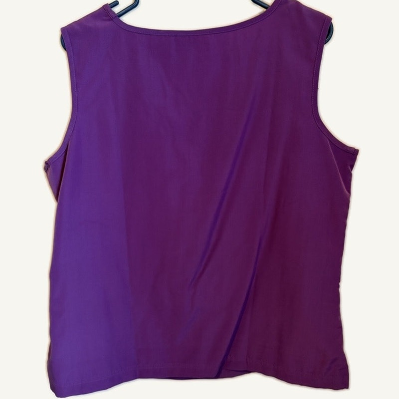 Blair Women's 3-Piece Purple Tank Top & Floral Cardigan Set L Necklace
