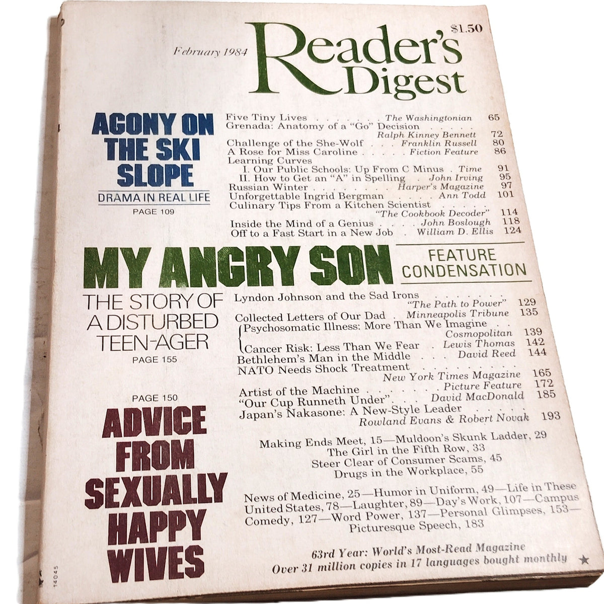 Reader's Digest February 1984 Vintage Magazine Monet Art Print Back Cover