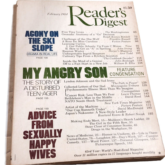 Reader's Digest February 1984 Vintage Magazine Monet Art Print Back Cover