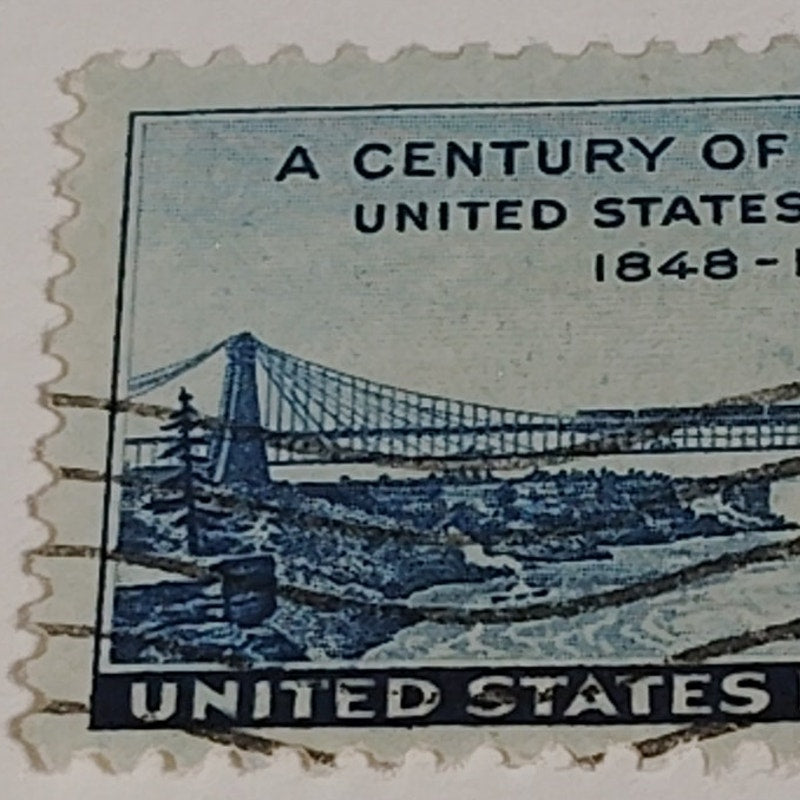 1948 3¢ U.S.–Canada Friendship Stamp – Scott 961 – Niagara Bridge – Centennial