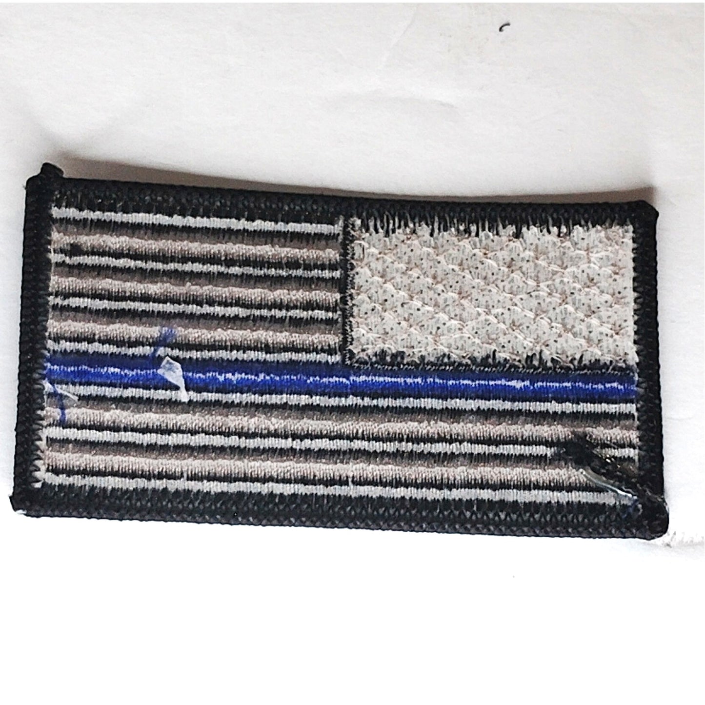Thin Blue Line US Flag Patch Law Enforcement Support Sew-On 3-3/8" x 1-7/8"