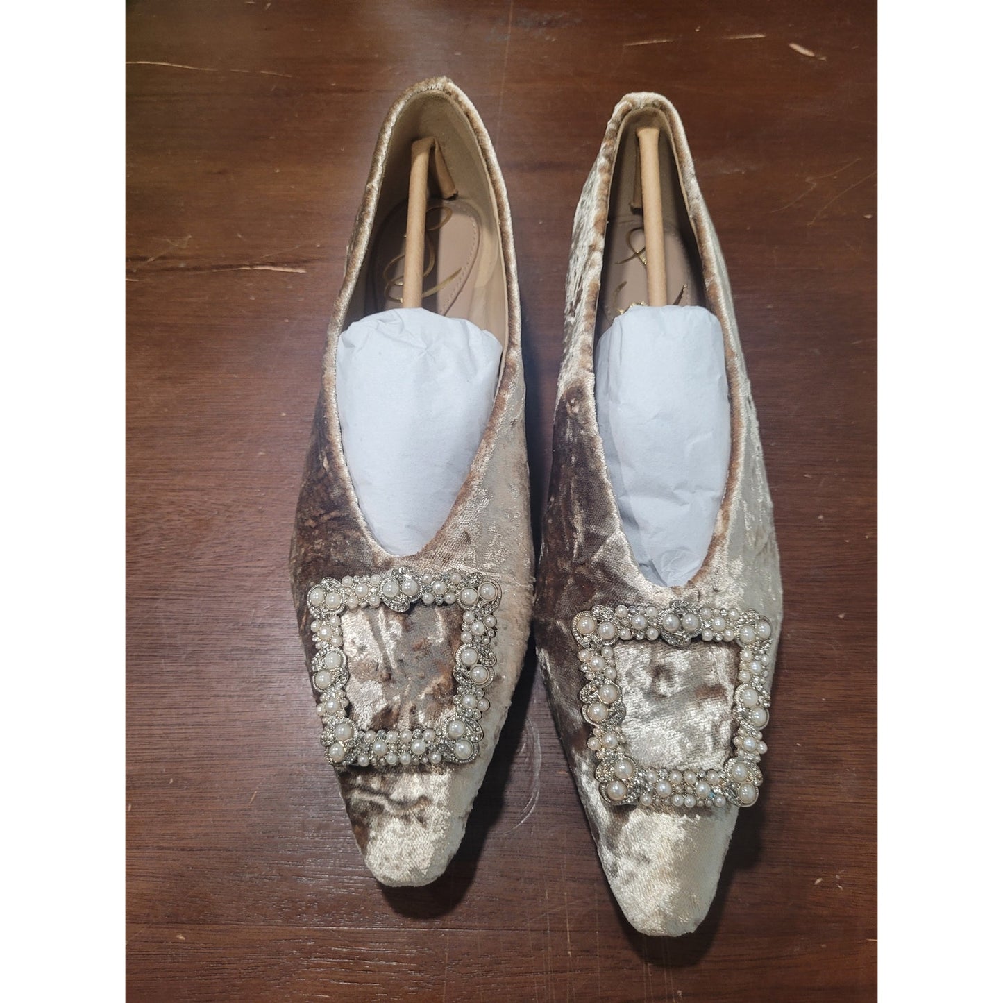 Sam Edelman Janina Ballet Flat, Prosecco Luster, Womens 7.5M Pointed Toe Slip-On