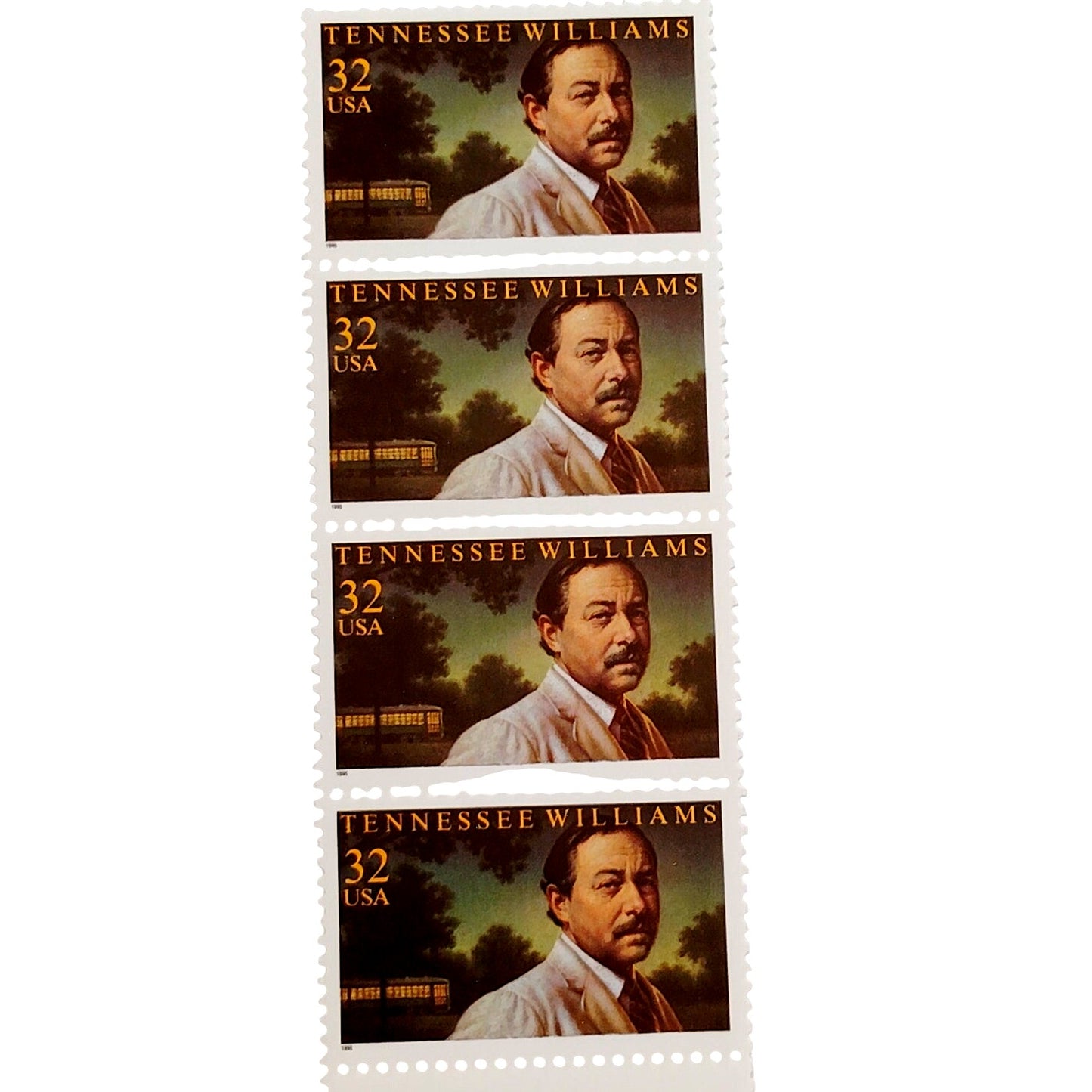 Strip of 4 – 1995 USA 32¢ Tennessee Williams MNH Scott 3002