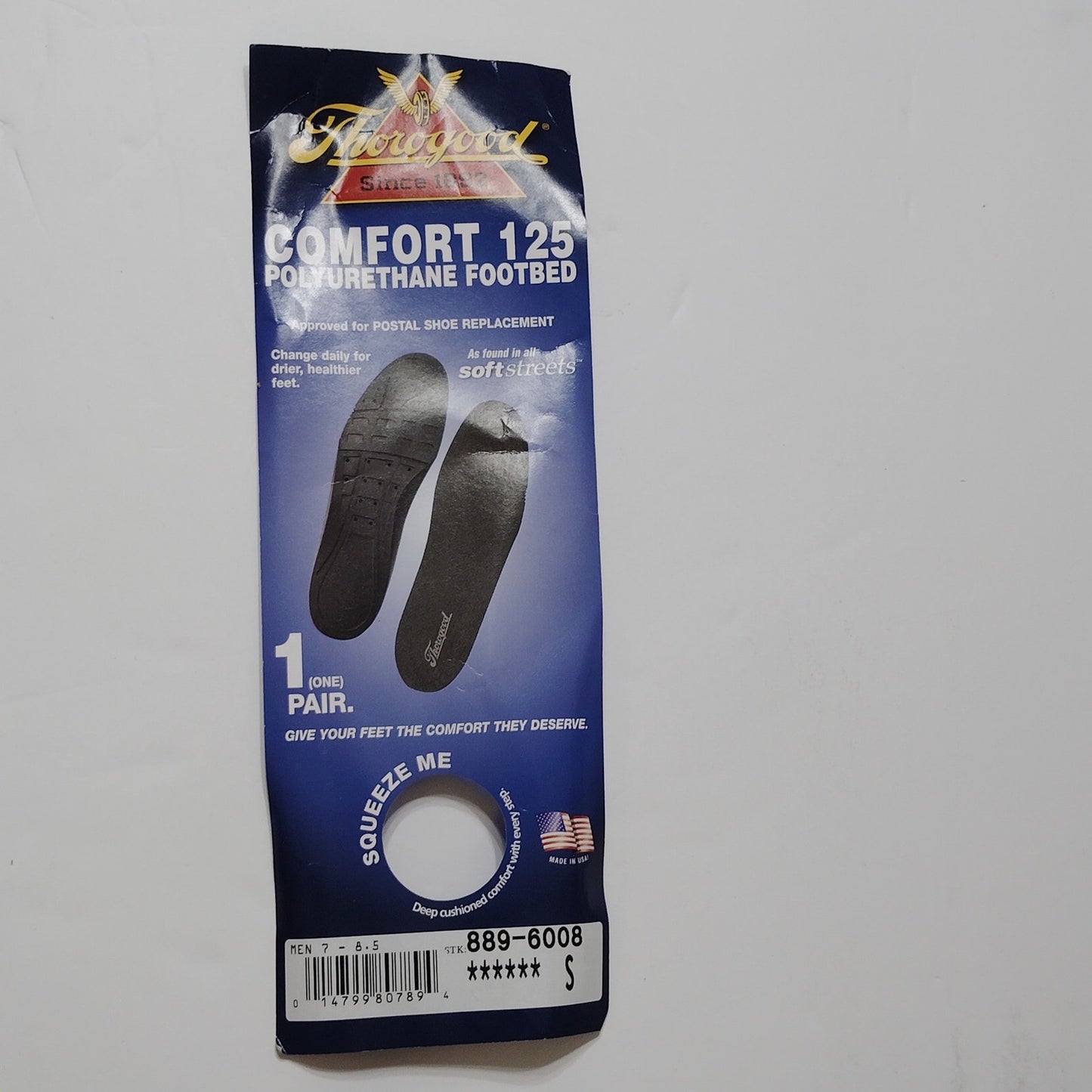 Thorogood Comfort Cup 125 Insoles, SZ 7-8.5, High‑Density Foam Heel Cup USA Made