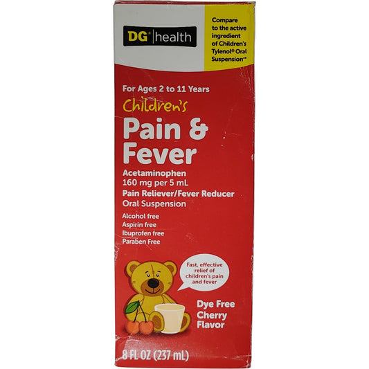 DG Health Children’s Pain Relief – Cherry Liquid – 8 fl oz – Exp. 03/2026