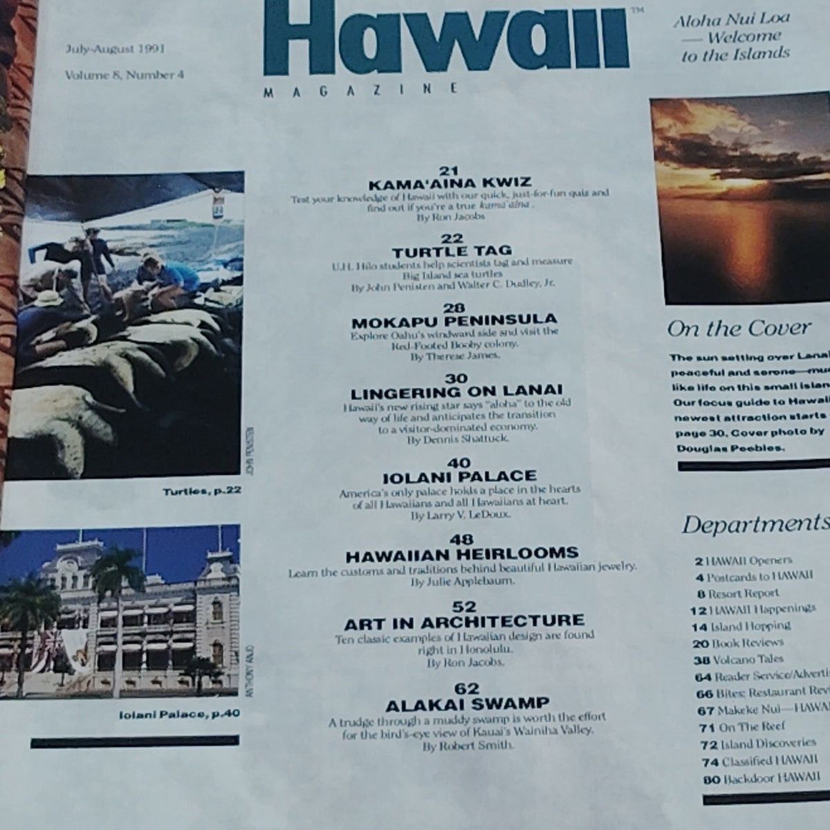 Hawaii Magazine August 1991 - Destination Lanai - Vintage Travel & Culture