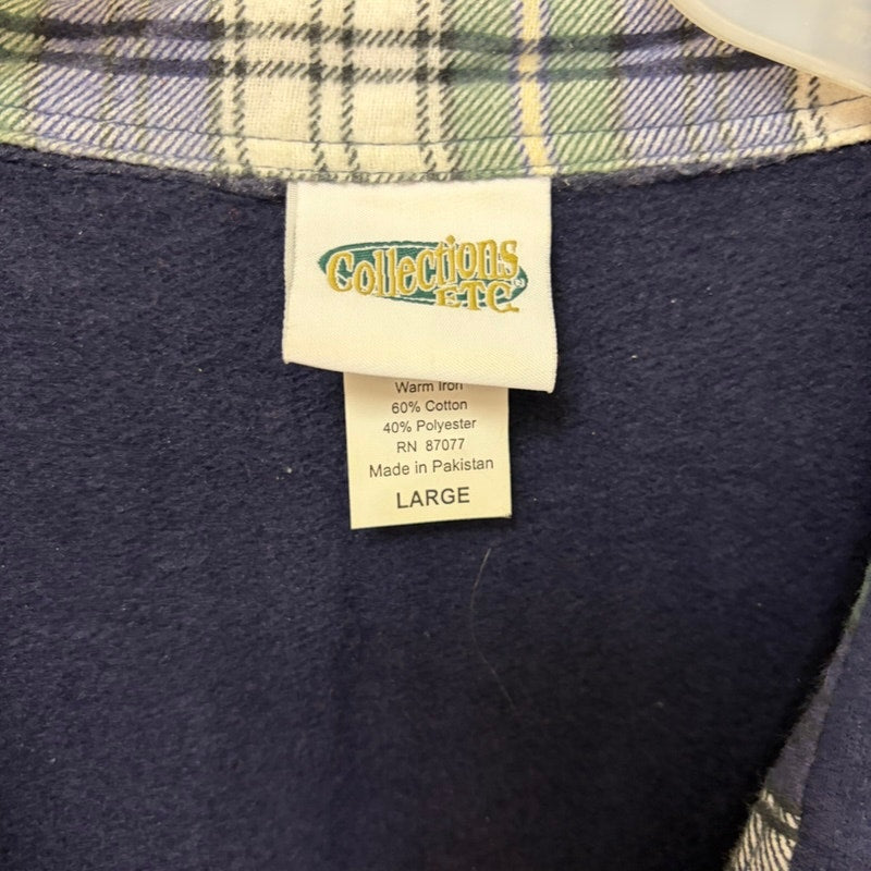 BFA Classics Collections Etc. Navy White Striped Sweater & Fleece Jacket Set L