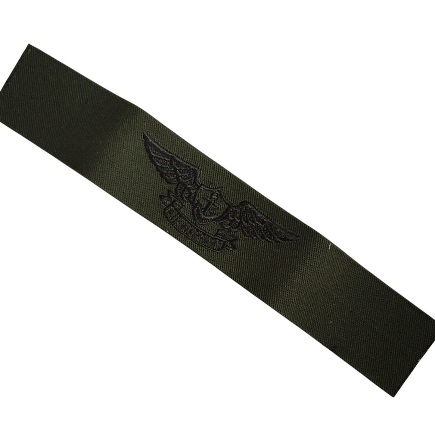 Vintage Navy Air Warfare Insignia Tape, Sew-On Subdued Embroidery, 8" x 1.25"