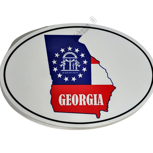 Oval State of Georgia by Zip Strips Removable Vinyl Bumper Sticker 6" x 4"