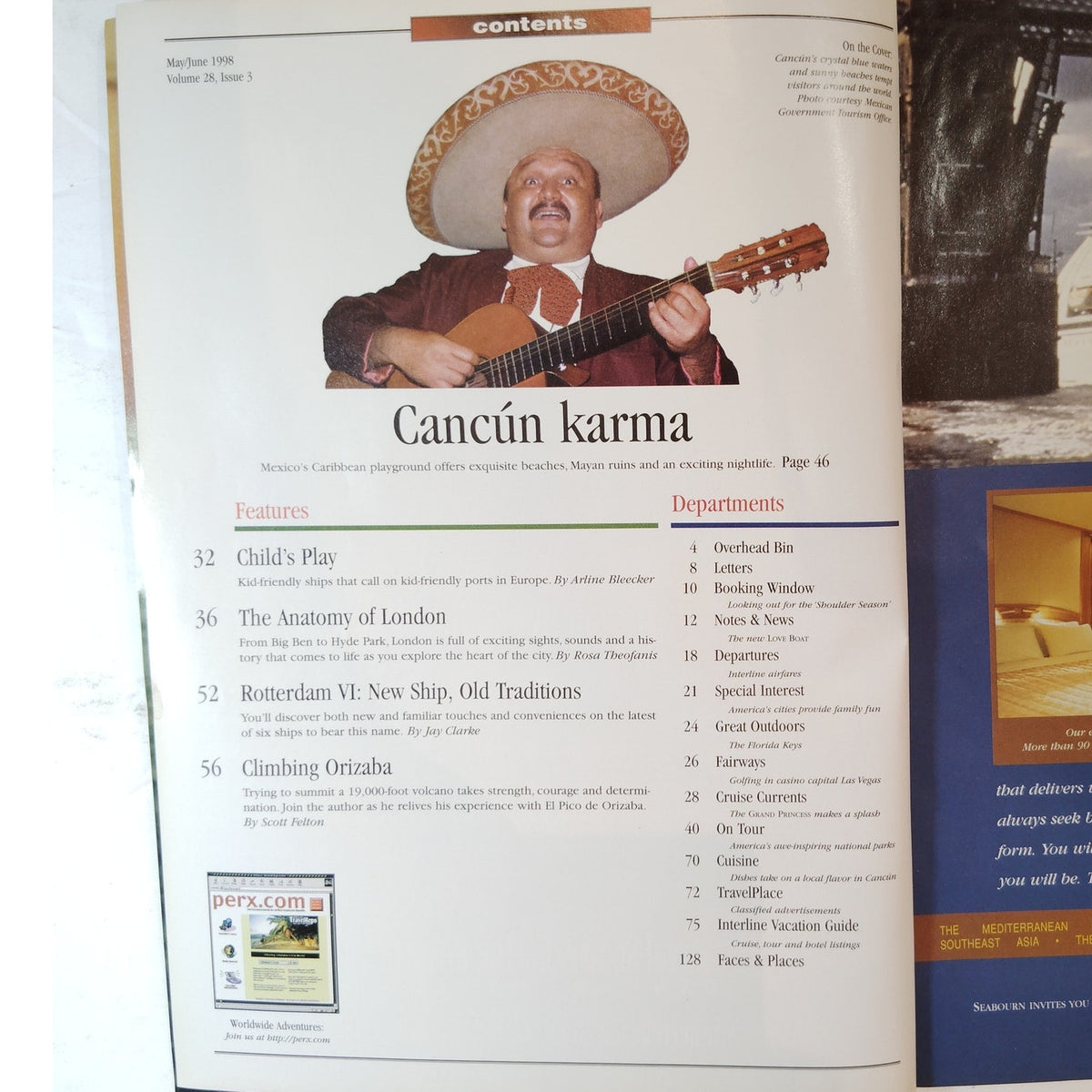 VTG Adventures Magazine May/June 1998 Airline Employee Travel, Cancun, London