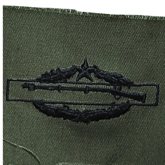 US Army CIB 2nd Award Patch Sew-On OD Green BDU Cloth Emblem 4"x3"