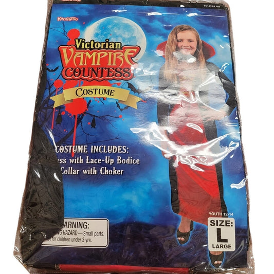 Kangaroo Victorian Vampire Countess Halloween Costume Youth Size Large 12-14