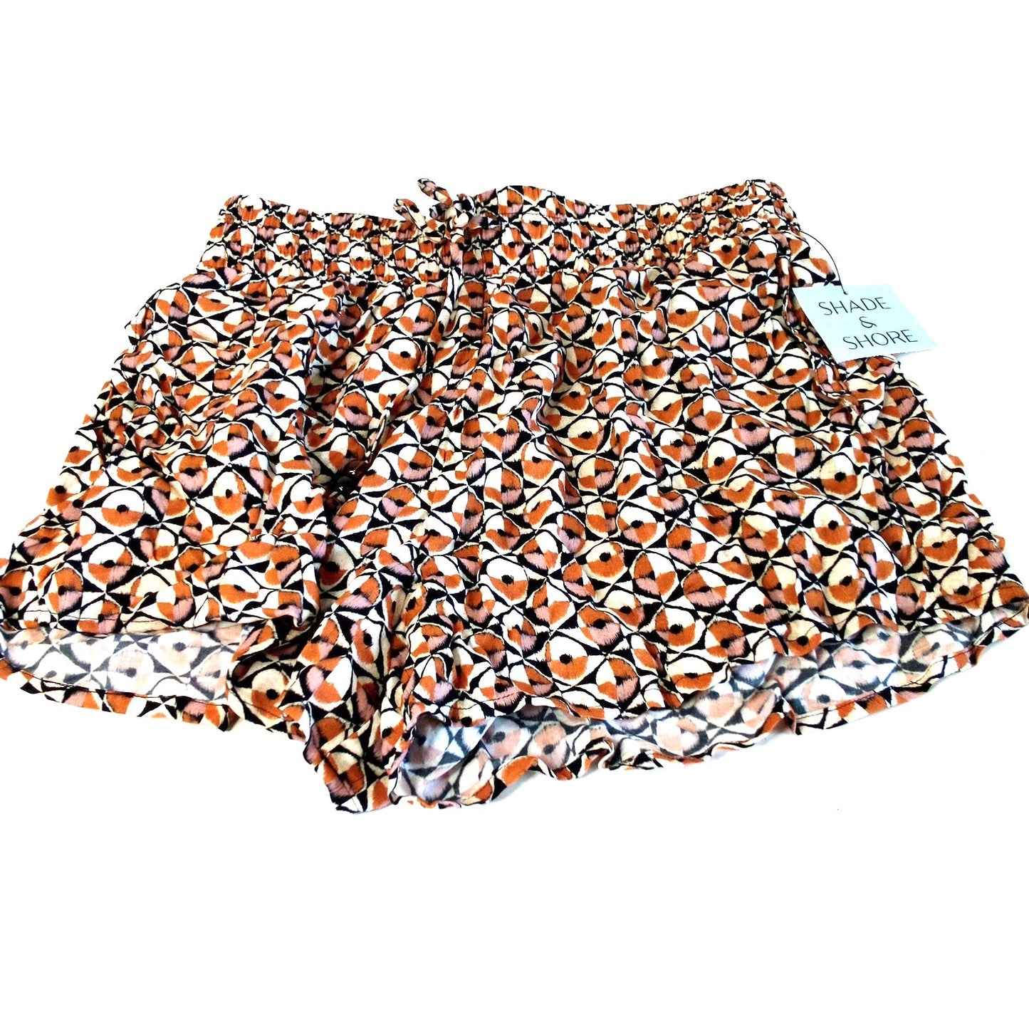 Shade & Shore Geo Print Beaded Swim Cover‑Up Shorts Multi XS (0-2)