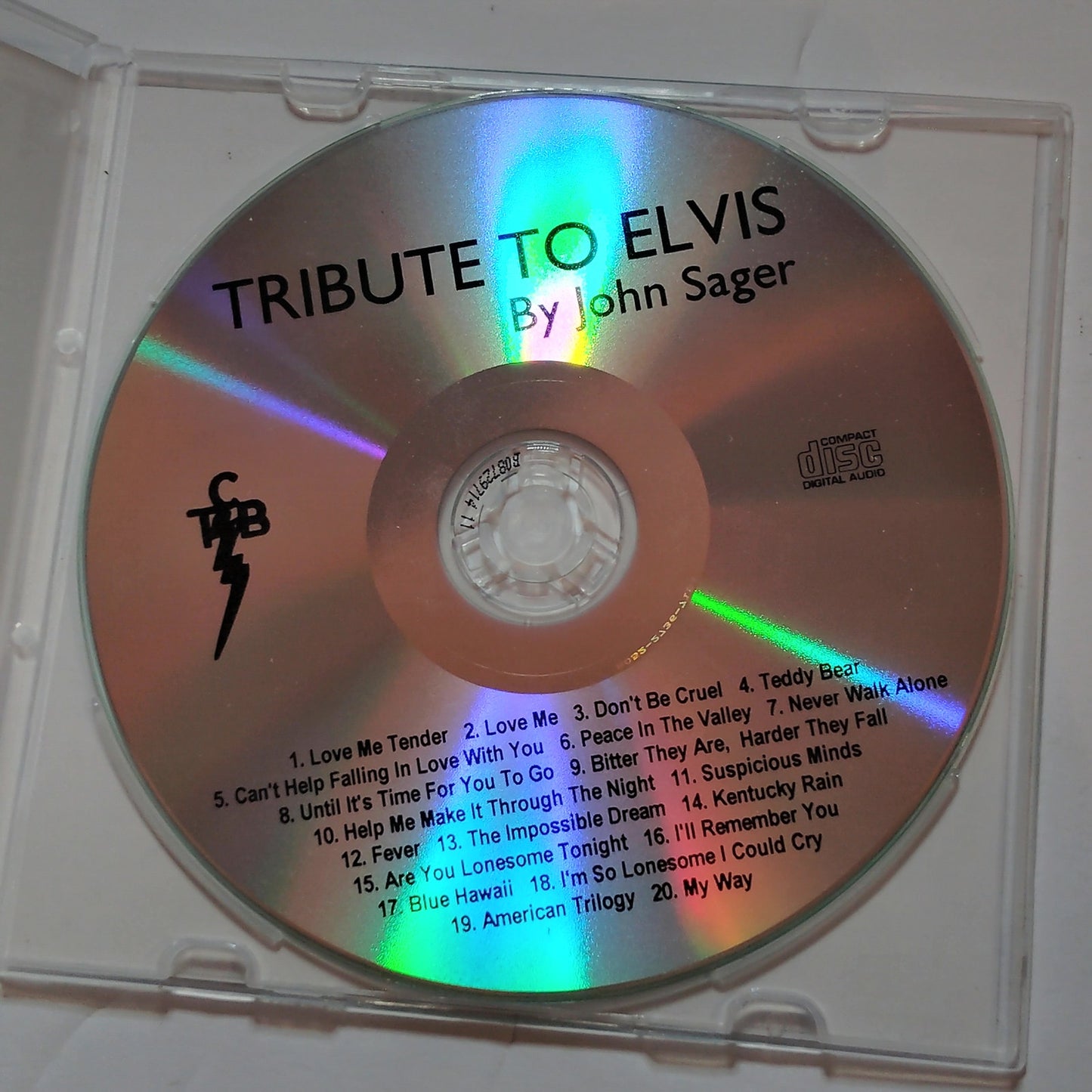 John Sager “Tribute to Elvis” Rare 20‑Track Branson Custom CD, EUC
