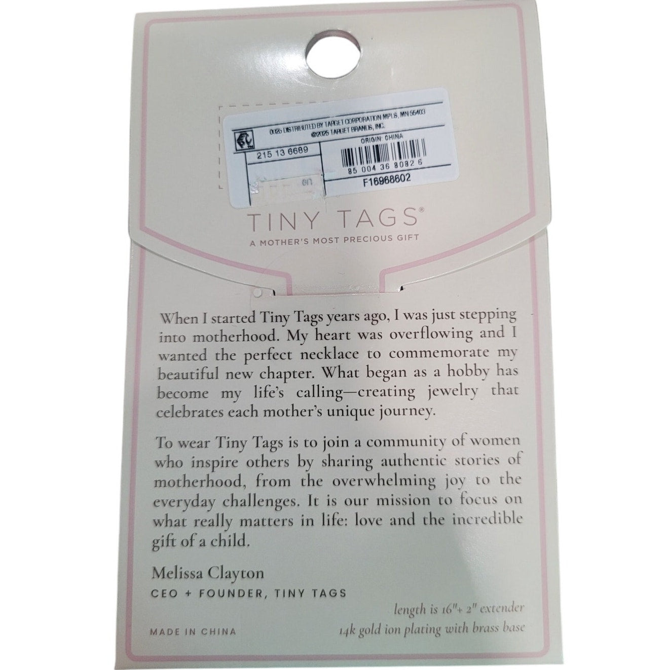 Tiny Tags 14K Gold Ion Plated Love Letter Pendant Necklace – Gold