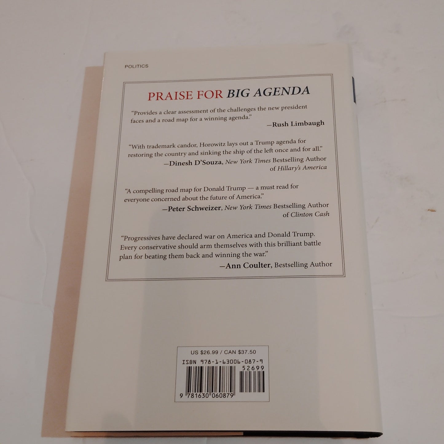 Big Agenda 2017 Hardcover LN President Trump Plan to Save America Conservative