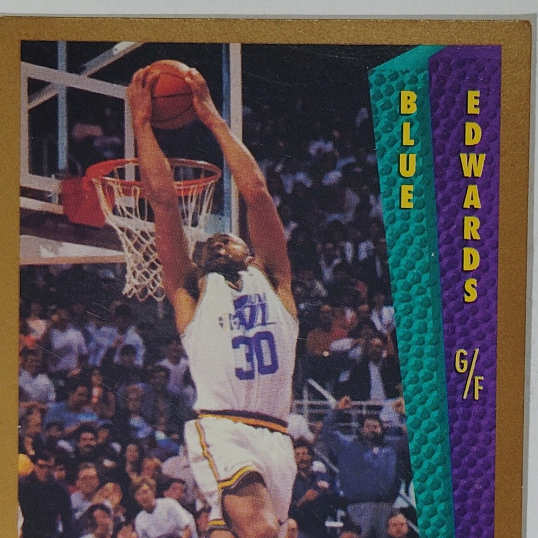 1992–93 Fleer Blue Edwards #290 – Utah Jazz – Slam Dunk – VG/EX