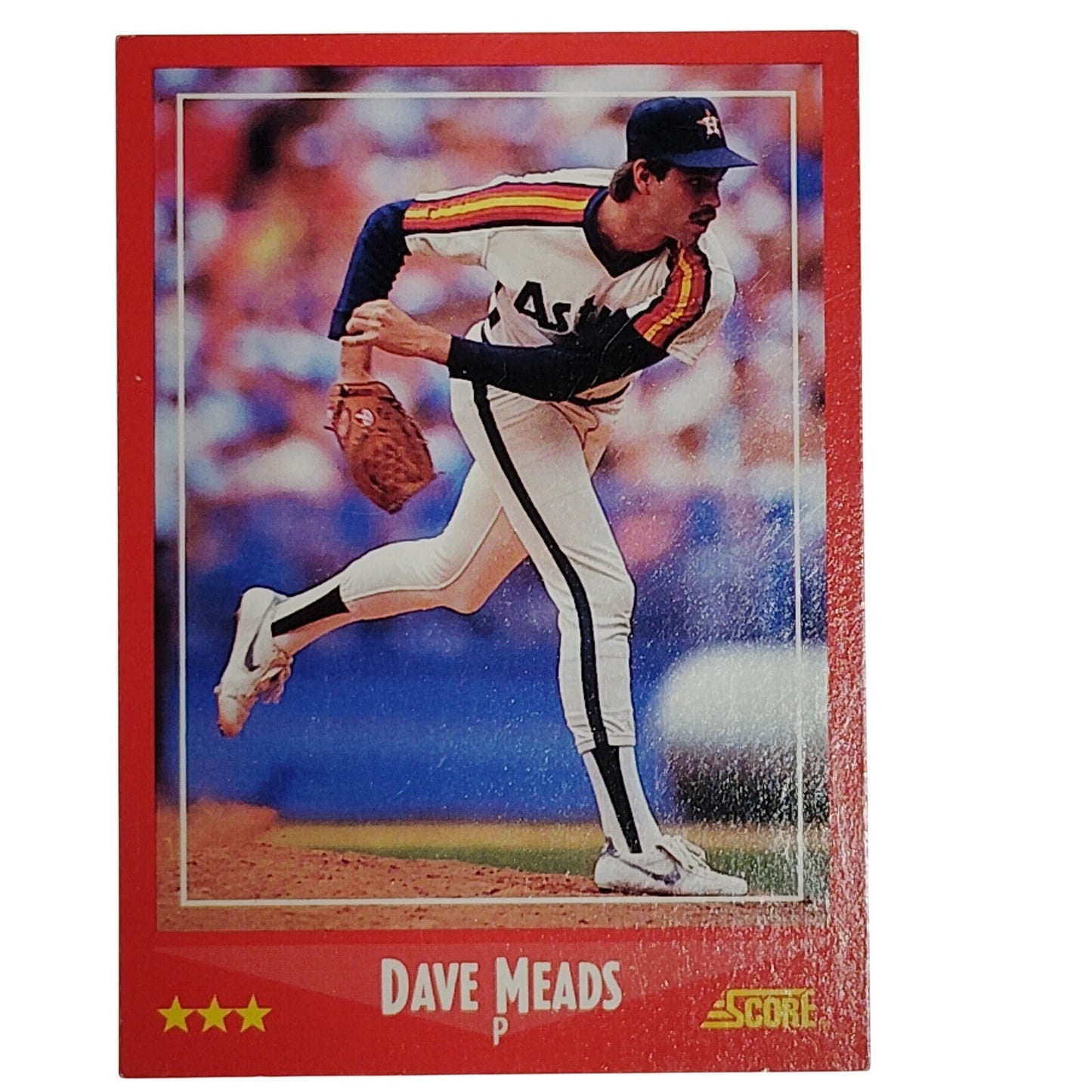 1988 Score Dave Meads Card #243 Houston Astros P VG/EX