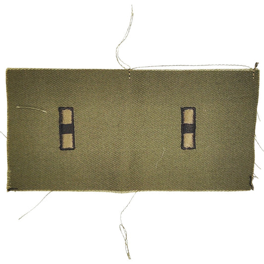 US Army WO1 Warrant Officer 1 Rank Patch Pair Subdued OD Green Sew On Vintage
