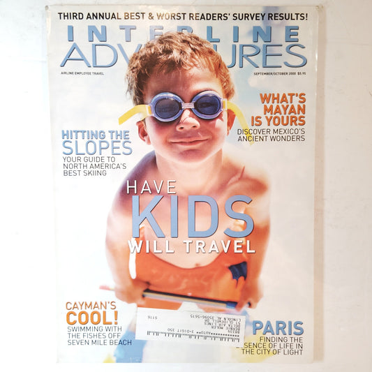 Interline Adventures Mag Sept/Oct 2000, Mexico, Skiing Slopes, Paris, Cayman