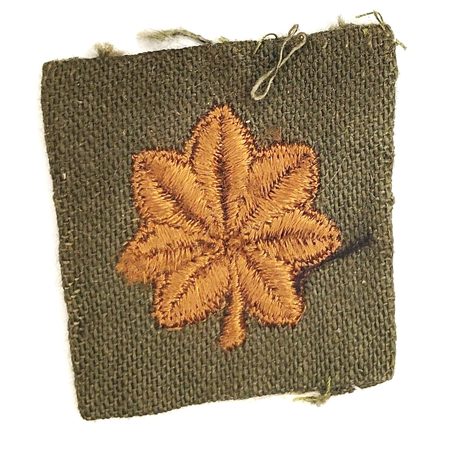 US Army Vintage ODG Subdued Major Rank Insignia Gold Oak Leaf BDU Sew On Patch