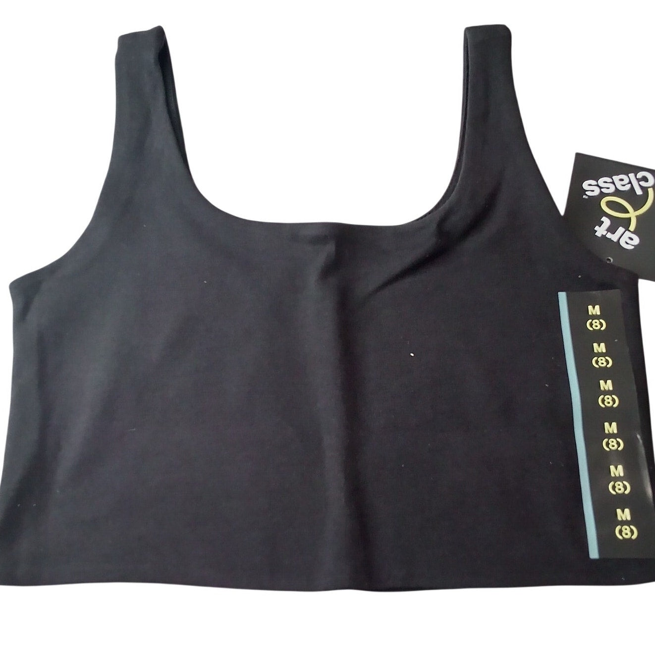 Girls' Square Neck Tank Top - Black M: Slim Fit, Sleeveless, Midweight Jersey