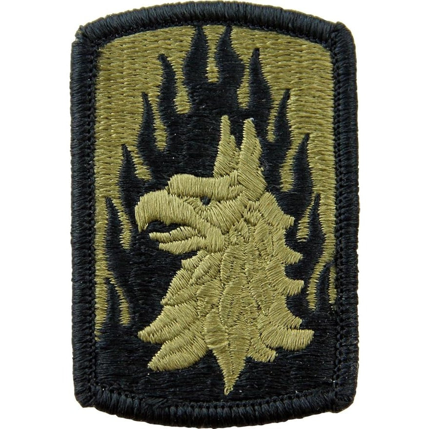 US Army 12th Aviation Brigade SSI Patch Subdued Bagby Green Hook Back 3" × 2"