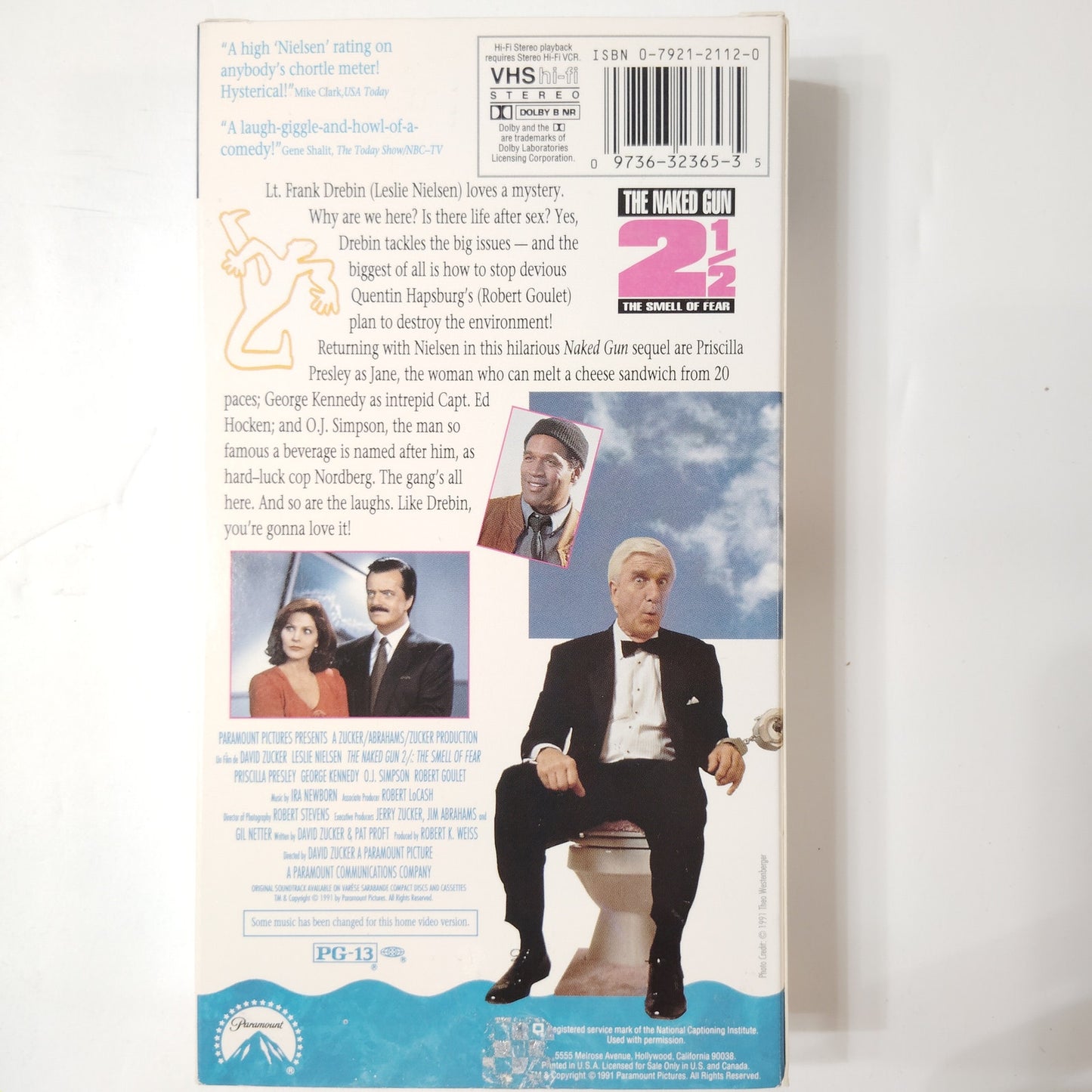 Naked Gun 2½ The Smell of Fear VHS 1991 Leslie Nielsen Comedy