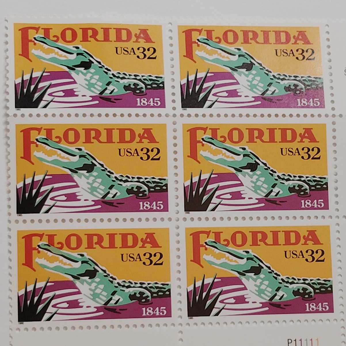 Block of 6 – 1995 USA 32¢ Florida Statehood MNH – Scott 2950