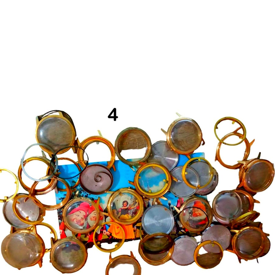 Steampunk Craft Supplies, Watch Cases, Bezels, Crystals, Backs - 8 oz Bag #4