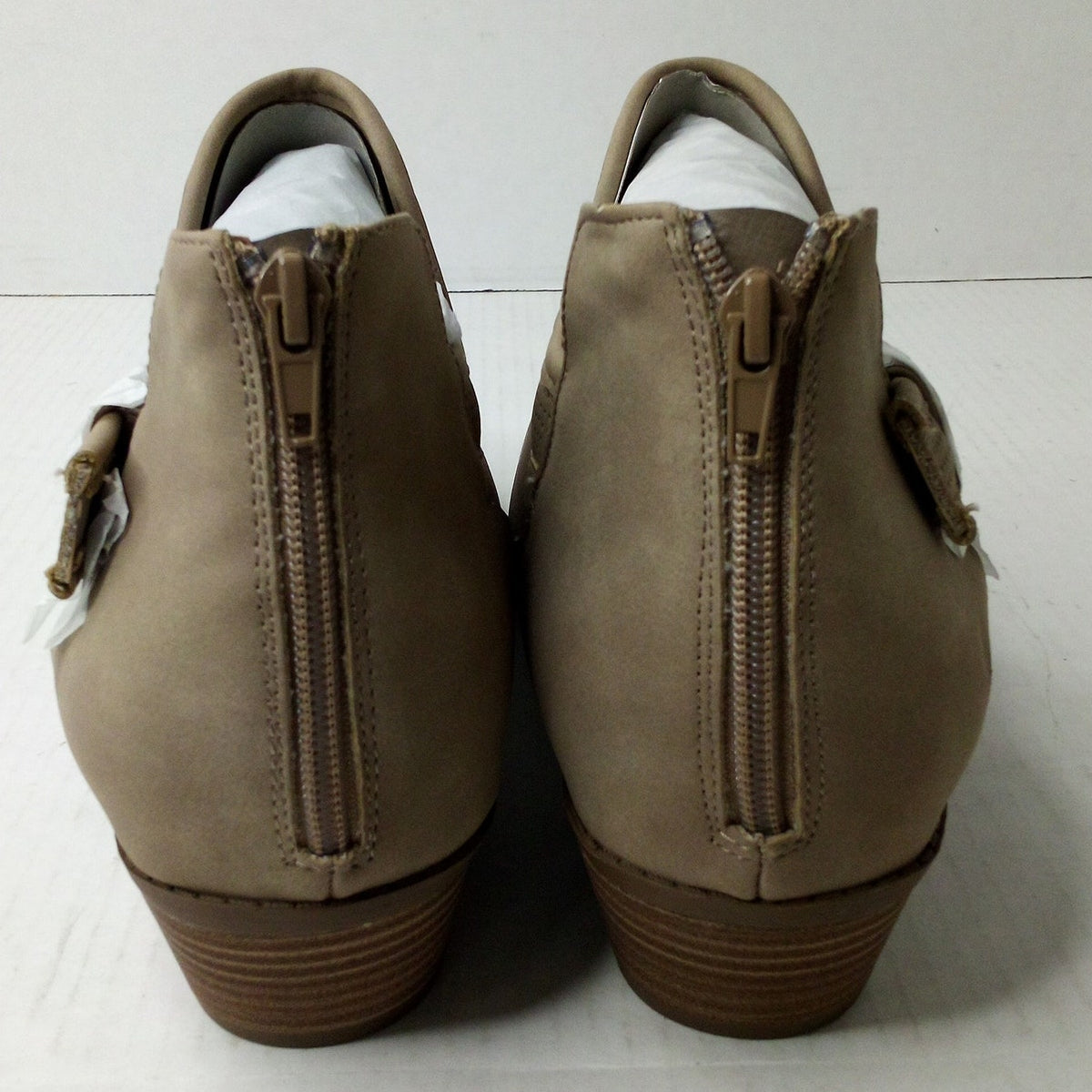 Lane Bryant Taupe Perforated Block Heel Shooties 12W Wide Ankle Booties New