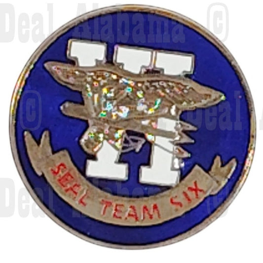 Seal Team Six Hat, Lapel, Vest or Brooch Novelty Collectors Pin 1"D