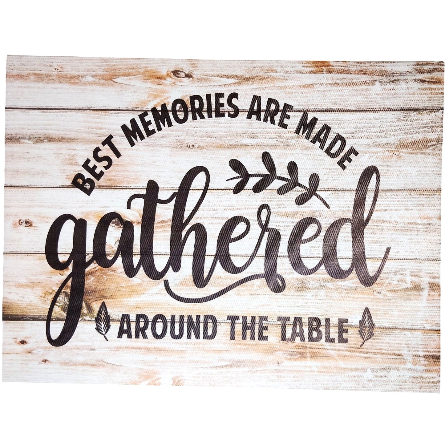 Farmhouse Gathered Around the Table Framed Art Rustic Kitchen Sign 15.6x11.8"