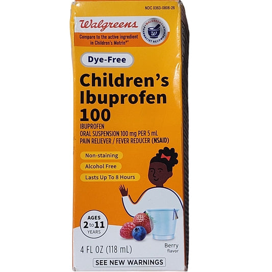 Walgreens Children's Dye-Free Ibuprofen 100 Oral Suspension Berry 4 fl oz