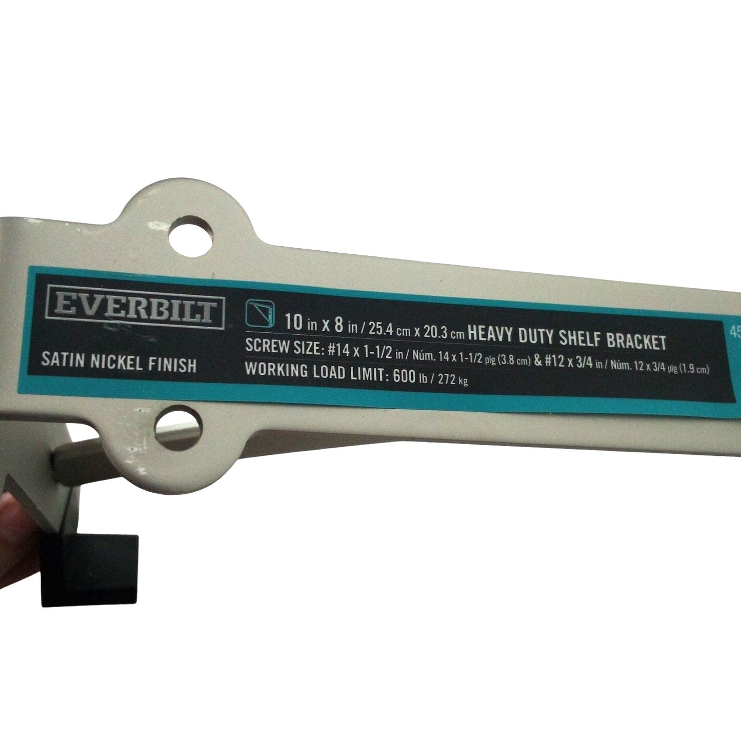 1 Case of 8 Everbilt Heavy‑Duty Shelf Bracket – Satin Nickel – 10" × 8"