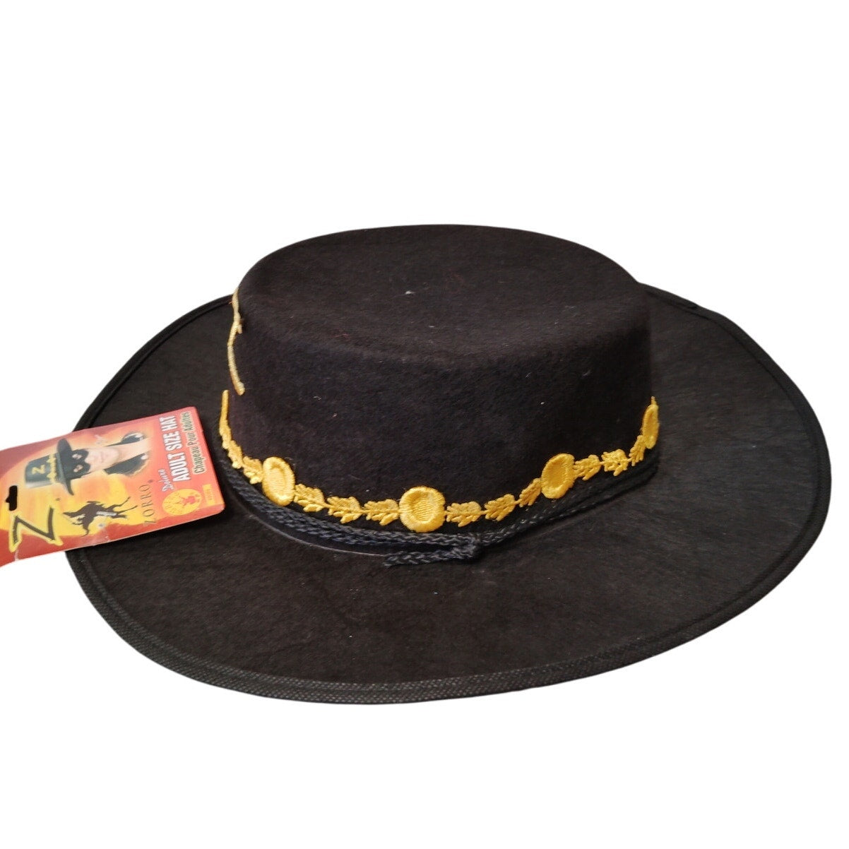 Rubie’s Costume Company Adult Zorro Hat – Black Felt with Gold Trim