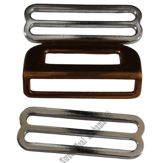 3 Webbing Military Surplus Parts, 2" Webbing Parade Belt Slider (2), Brass Piece