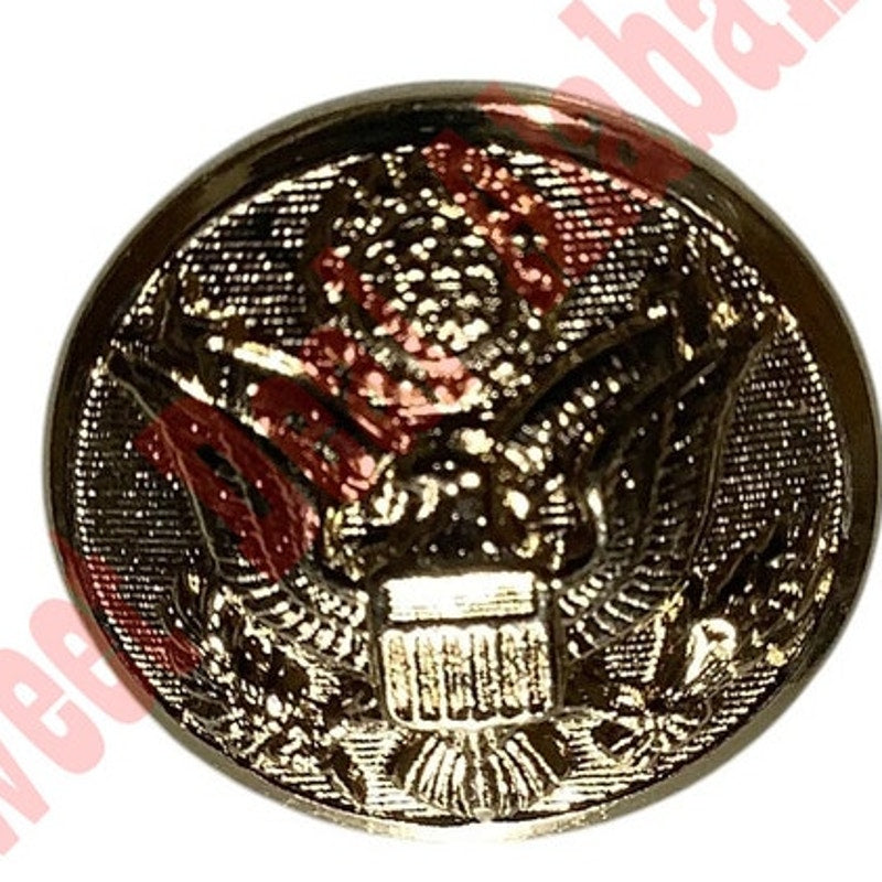 2-PK Brass Buttons w/ Eagle Seal, 7/8"D, Bright Polished Finish