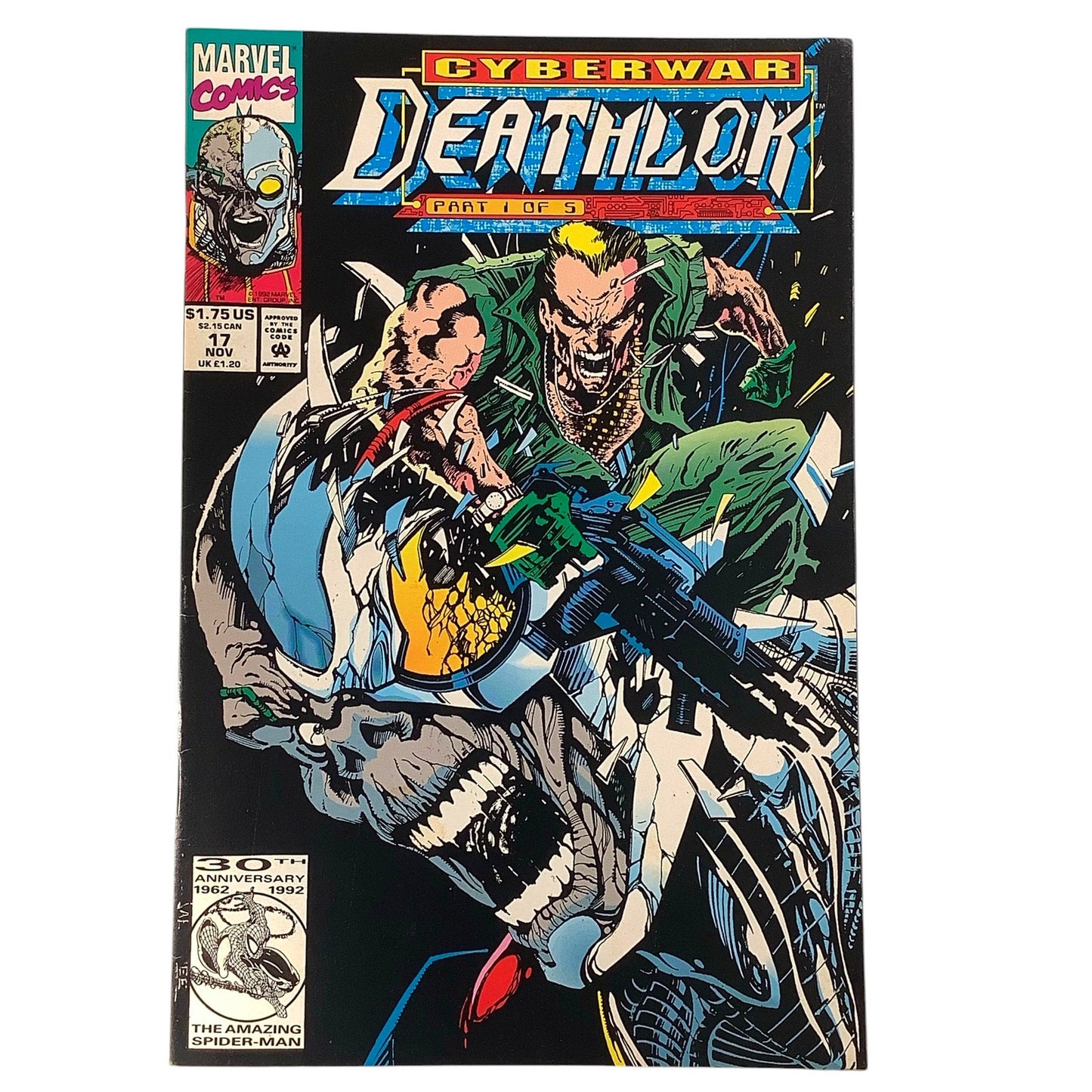 Marvel's Deathlok #17 Cyberwar Part 1, Nov 1992 NM 9.4