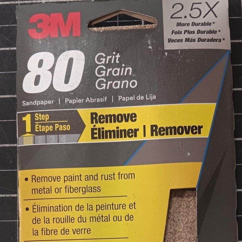 3M Wetordry Sandpaper 3035 – 80 Grit, 3 2/3" x 9", 12 Sheets (2-Pack)