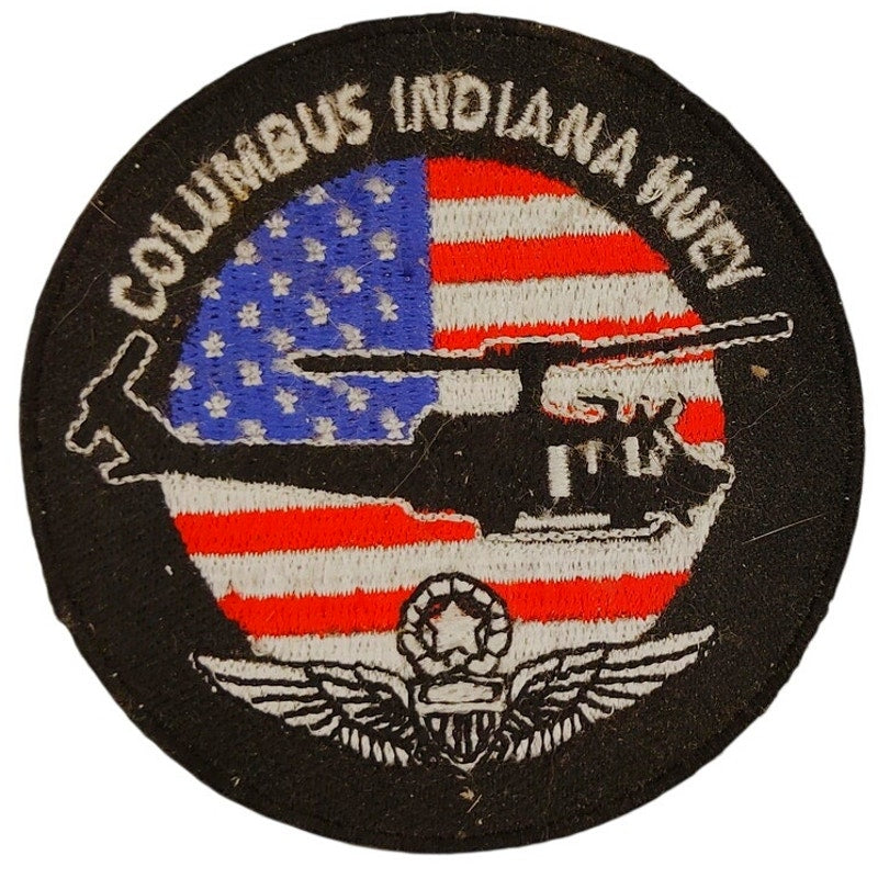 Columbus Indiana Huey Commemorative Patch 3" Dia Iron‑On or Sew‑On