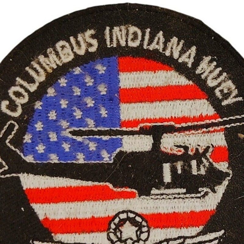 Columbus Indiana Huey Commemorative Patch 3" Dia Iron‑On or Sew‑On