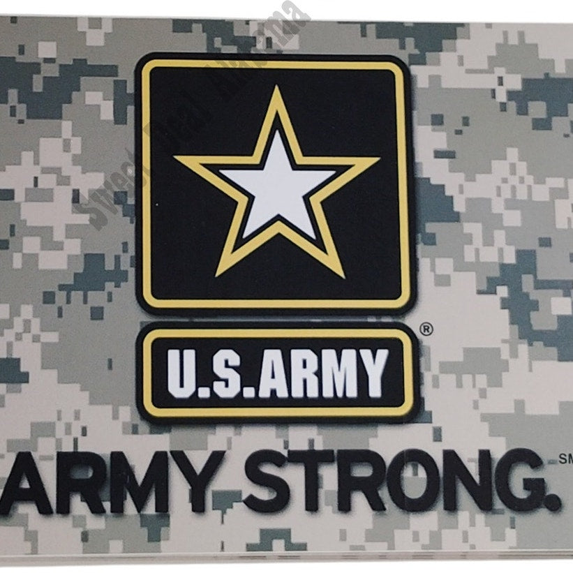 U.S. Army Strong, Digital Camo Background - 7.5" x 3.75" - Vinyl Bumper Sticker