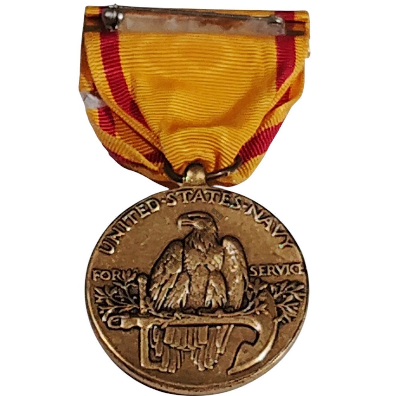 U.S. Navy China Service Medal w/ Pinback, 1-1/4"D Medal x 2-7/8"H Overall