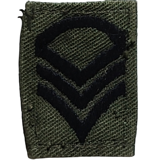 Pre-1989 USN Cap Device Subdued Embroidered Staff Sergeant ODG Sew-On