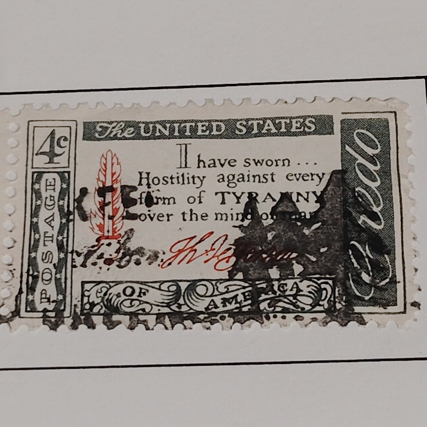 1960 Scott #1141 – 4¢ Thomas Jefferson / American Credo Series – Canceled