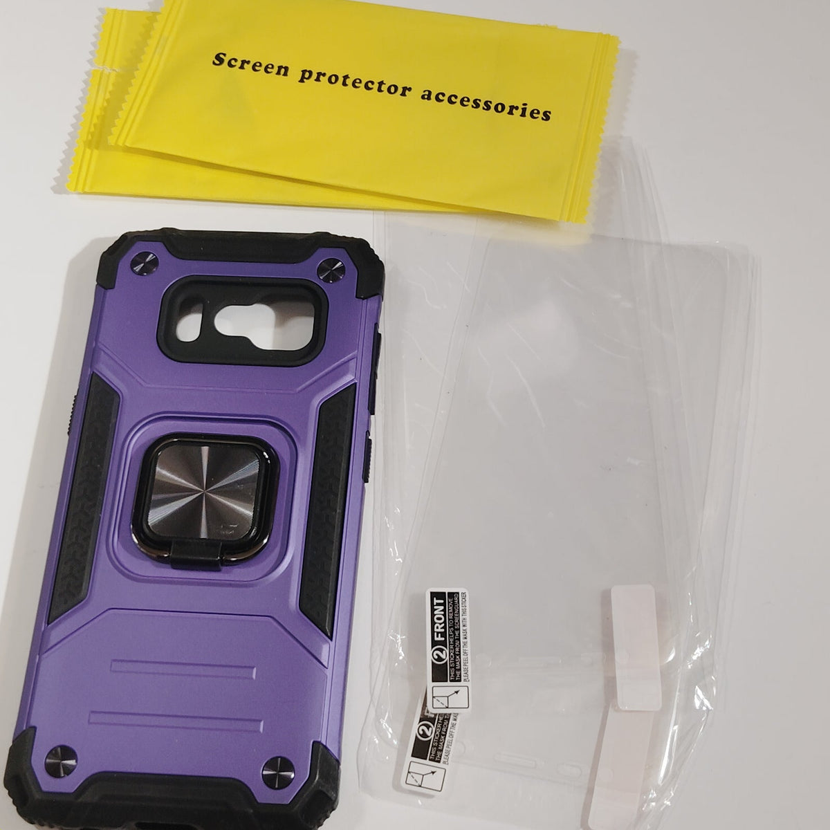 Purple Rugged Kickstand Phone Case with Screen Protector For Galaxy S8 Phone